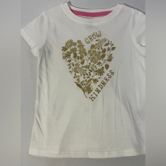 Epic Threads Floral T Shirt Top Grow Kindness Printed Heart Gold Tee Girls Sz 3T - Picture 4 of 8